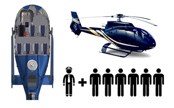 How many passengers can a helicopter carry?