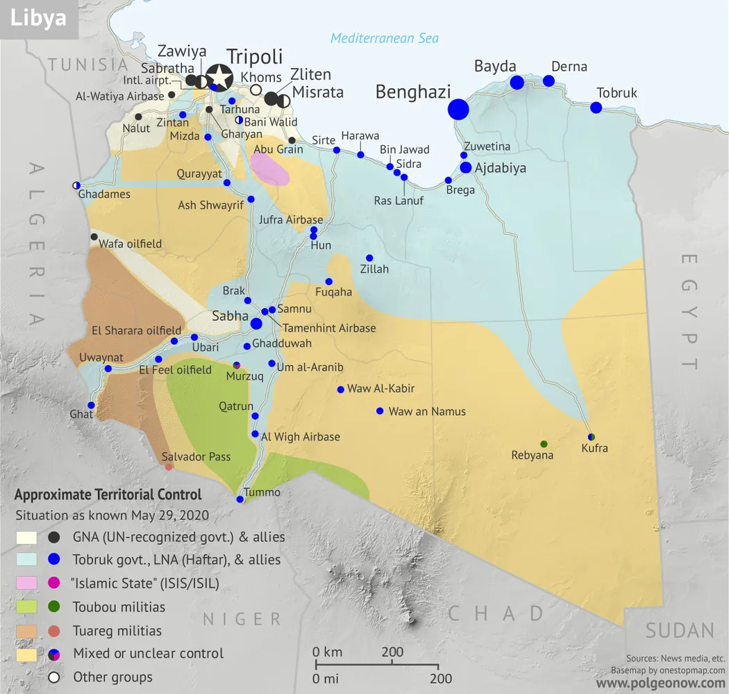 Libya 2025 safe travel zones map
