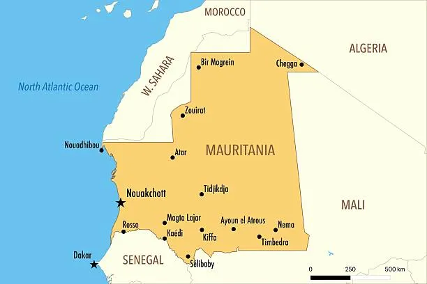 Detailed Map of Mauritania Regions