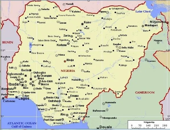 Detailed Map of Nigeria Regions