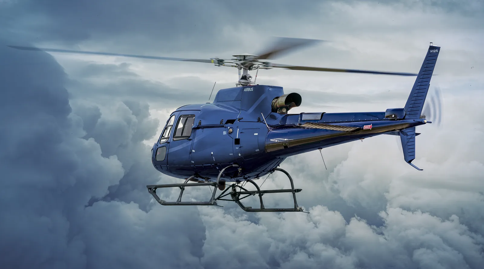 Helicopter interior with passengers